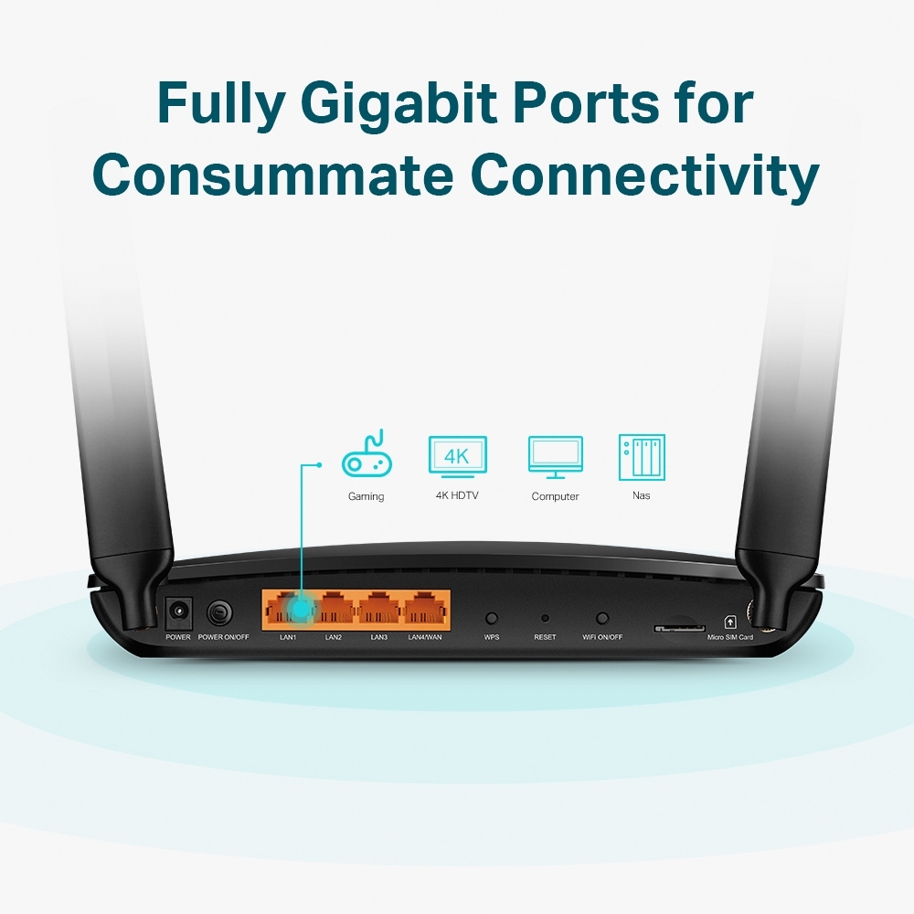 TP-LINK AC1200 Wireless Dual Band 4G+ Cat6 Gigabit Router