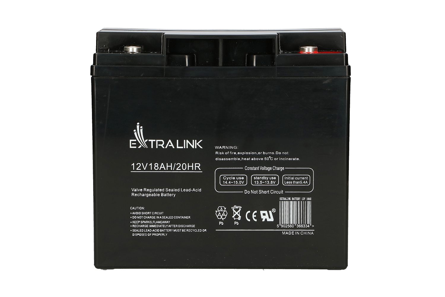 AGM Battery 12V 18Ah (EL-AGM-BAT-12V-18AH) - Katalita.lt