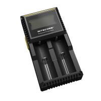 NITECORE 2 Bay 0.5A NiMH/NiCd, Li-ion, IMR, LiFePo4 Inteligent USB Battery Charger D2 (NC-D2EU)